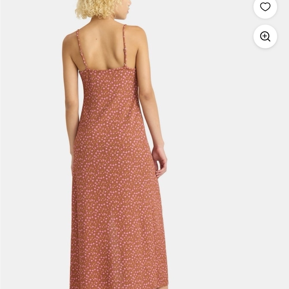 Women Floral Rust Maxi Dress size S new - Picture 2 of 7